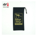 Customized velvet logo silk screen printing drawstring microfiber pouch